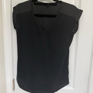 Express Black Sheer V-Neck Blouse